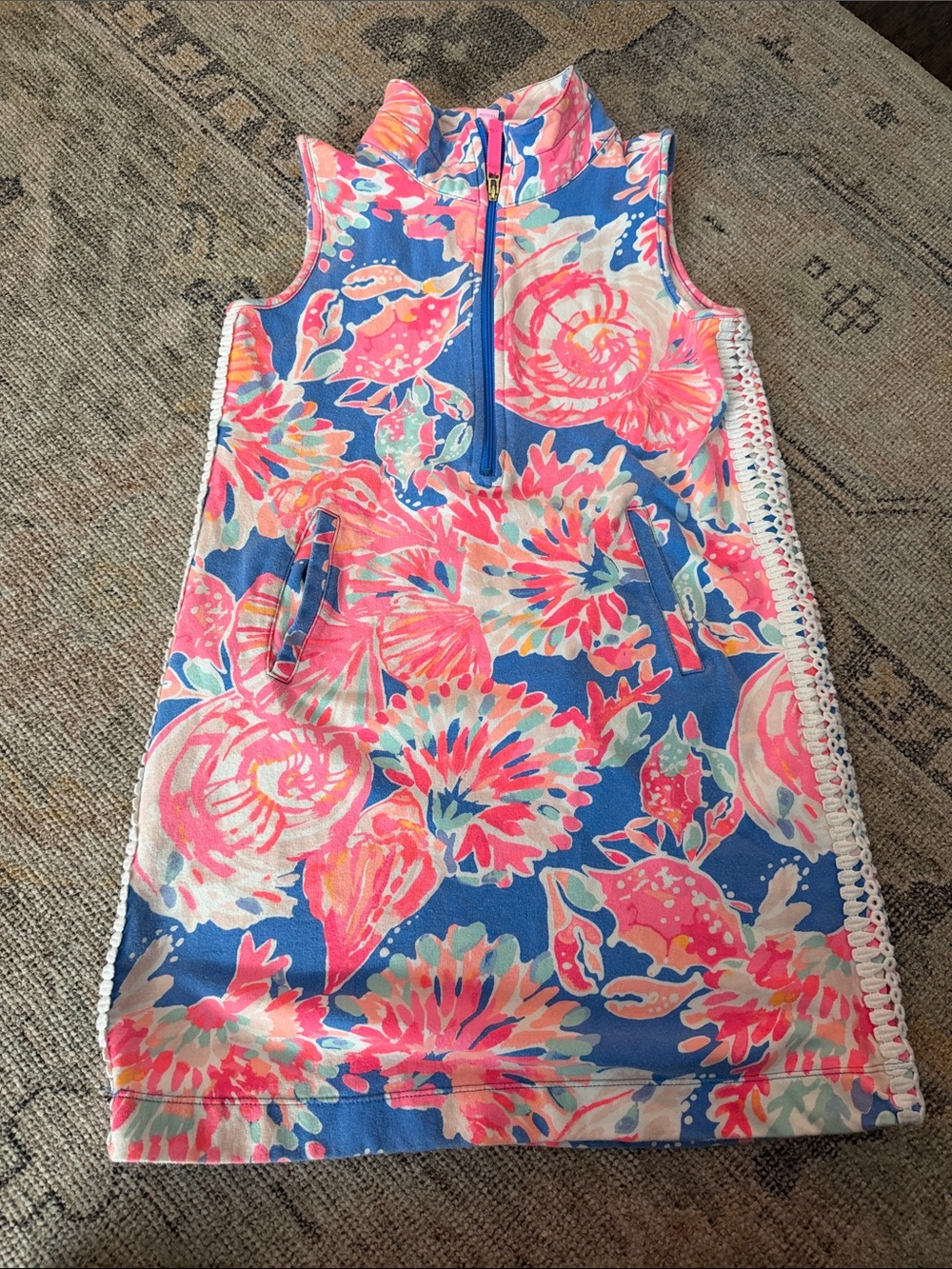 Lily Pulitzer Girls (L, 8-10) Sleveless Floral Shift Dress -